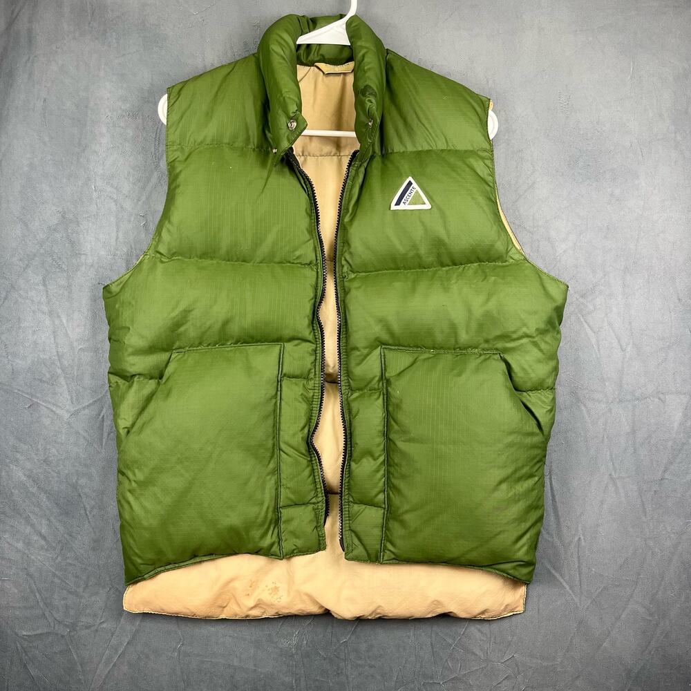 Vintage 1970's Ascente Goose Down Vest Hunting Zipper Broken Made in USA Fresno
